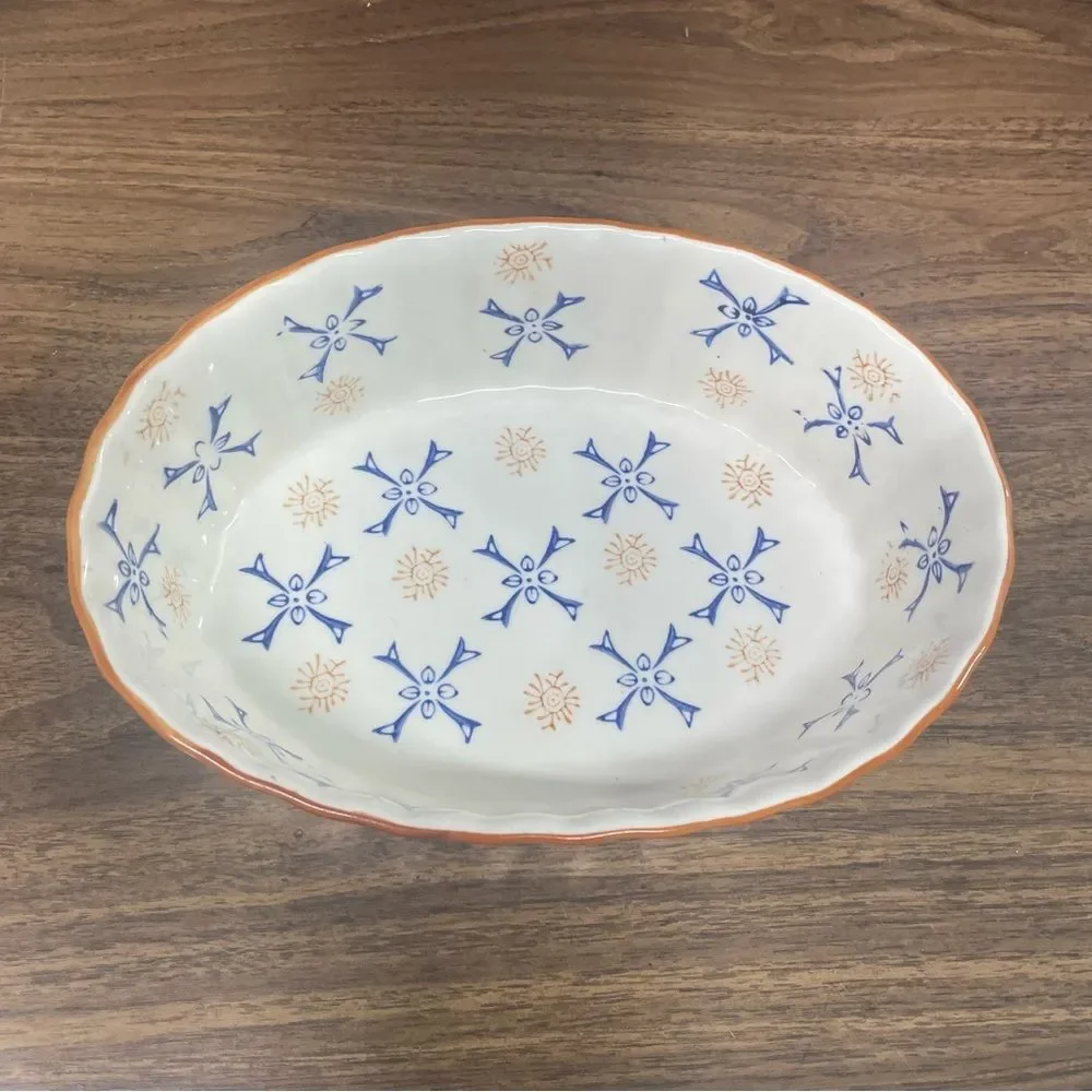 Temp-Tations‎ Blue and Orange Serveware bowl